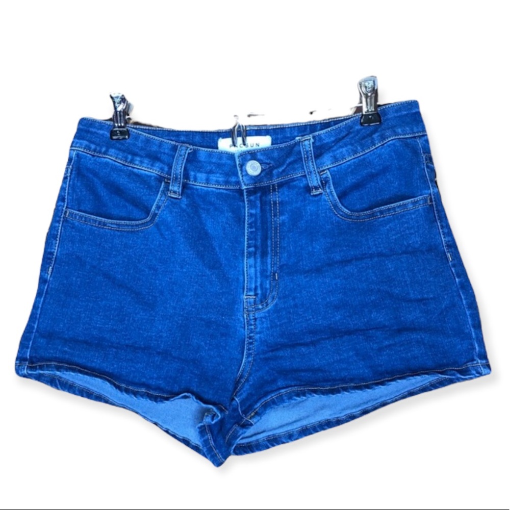 PACSUN Denim Jean Shorts High Rise Super Stretch Shortie Blue Size 29